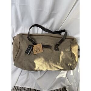 Vintage Addiction Recycled Army Tent Duffle Bag Military Canvas Leather Handles